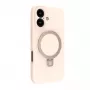 Evelatus Apple iPhone 16 Premium MagSafe -kuori jalustalla Soft Touch -silikoni pinkki hiekka