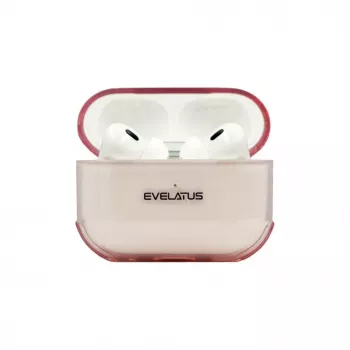 Evelatus Apple AirPods Pro 2 TPU-suojakuori läpinäkyvä pinkki