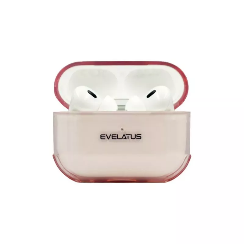 Evelatus Apple AirPods Pro 2 TPU-suojakuori läpinäkyvä pinkki