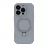 Evelatus Apple iPhone 16 Pro Max Premium MagSafe -kuori jalustalla Soft Touch -silikoni hopea