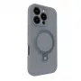 Evelatus Apple iPhone 16 Pro Max Premium MagSafe -kuori jalustalla Soft Touch -silikoni hopea