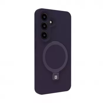 Evelatus Samsung Galaxy S25 Premium Magnetic -silikonikuori, jalustalla, Soft Touch, violetti