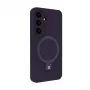 Evelatus Samsung Galaxy S25 Premium Magnetic -silikonikuori, jalustalla, Soft Touch, violetti