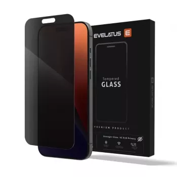 Evelatus Apple iPhone 15 Pro Max Privacy Corning Gorilla Glass antistaattinen 3D Full Cover 10X vahvempi näytönsuojus
