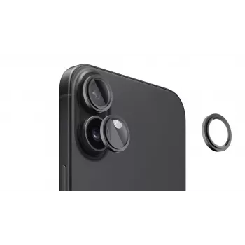 Evelatus Apple iPhone 16 / 16 Plus kameralinssin suojus Armor musta