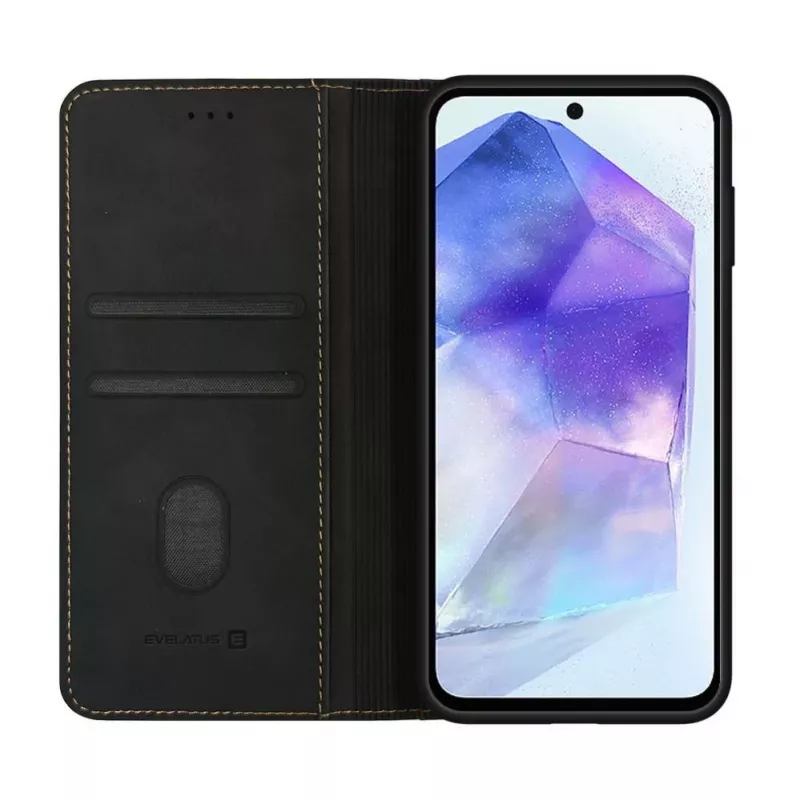 Evelatus Samsung Galaxy A55 Book Case Folio musta