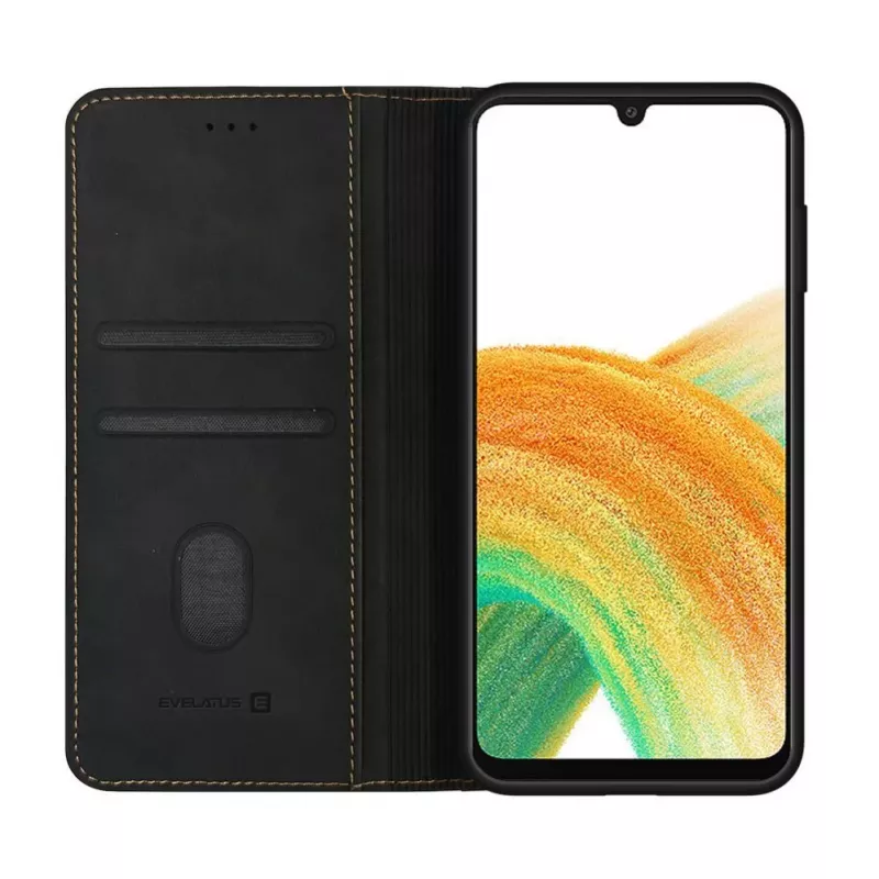 Evelatus Samsung Galaxy A33 Book Case Folio musta
