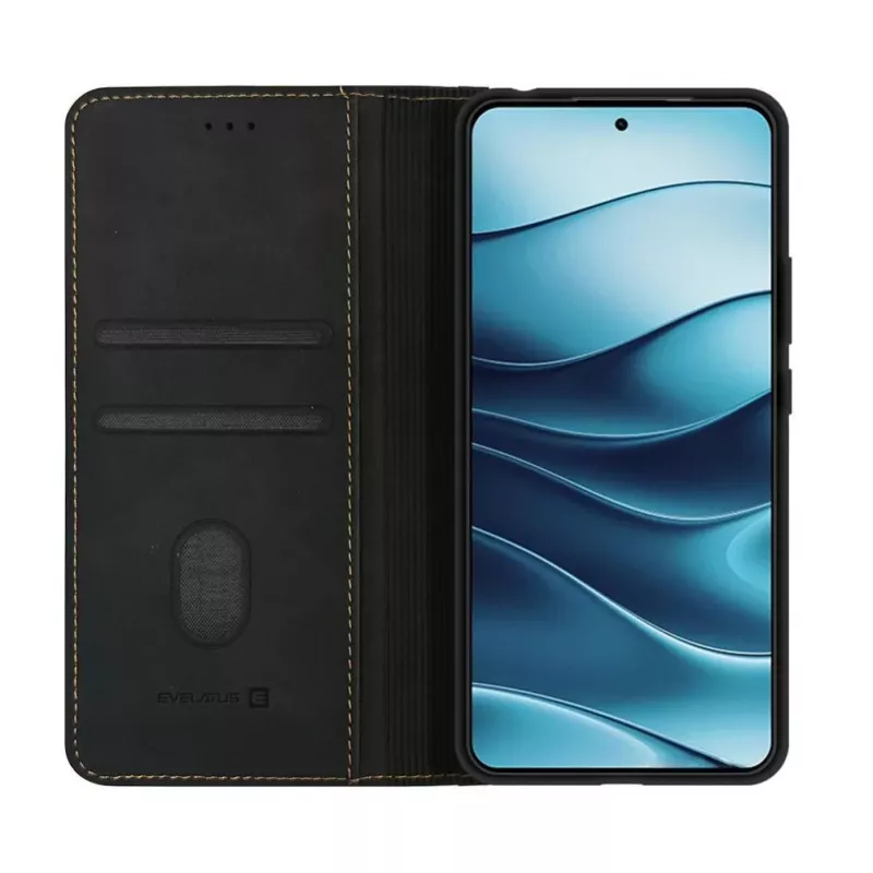 Evelatus Xiaomi Redmi Note 14 4G Book Case Folio musta