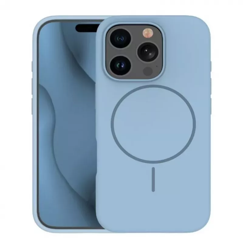 iLike Apple iPhone 16 Pro Soft Touch silikonikotelo magneetilla vaaleansininen