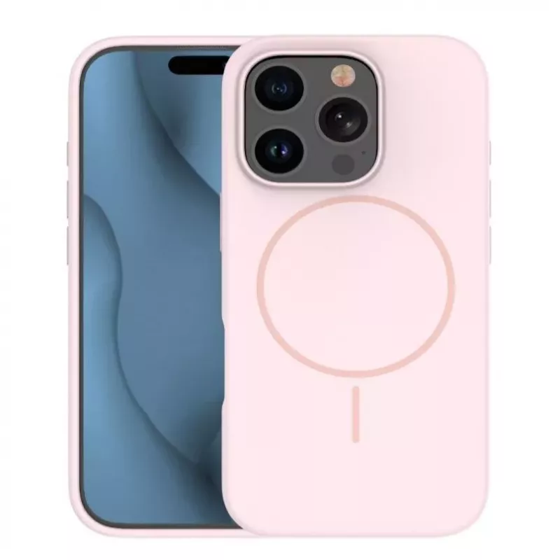 iLike Apple iPhone 16 Pro Soft Touch silikonikotelo magneetilla vaaleanpunainen