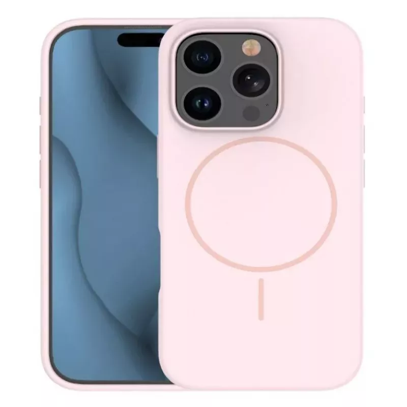 iLike Apple iPhone 16 Pro Max Soft Touch silikonikotelo magneetilla vaaleanpunainen