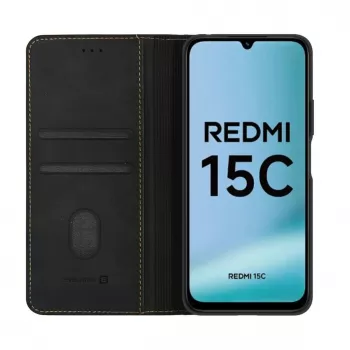 Evelatus Xiaomi Redmi 15C 4G/5G kirjakotelo Folio musta