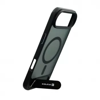 Evelatus Apple iPhone 17 Air Rubber Coated MagSafe With Stand Case musta
