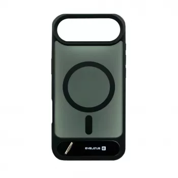 Evelatus Apple iPhone 17 Air Rubber Coated MagSafe With Stand Case musta