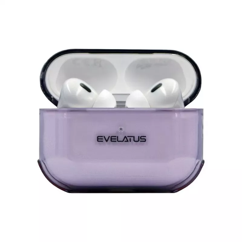 Evelatus Apple AirPods Pro 2 TPU Protective Case läpinäkyvä violetti
