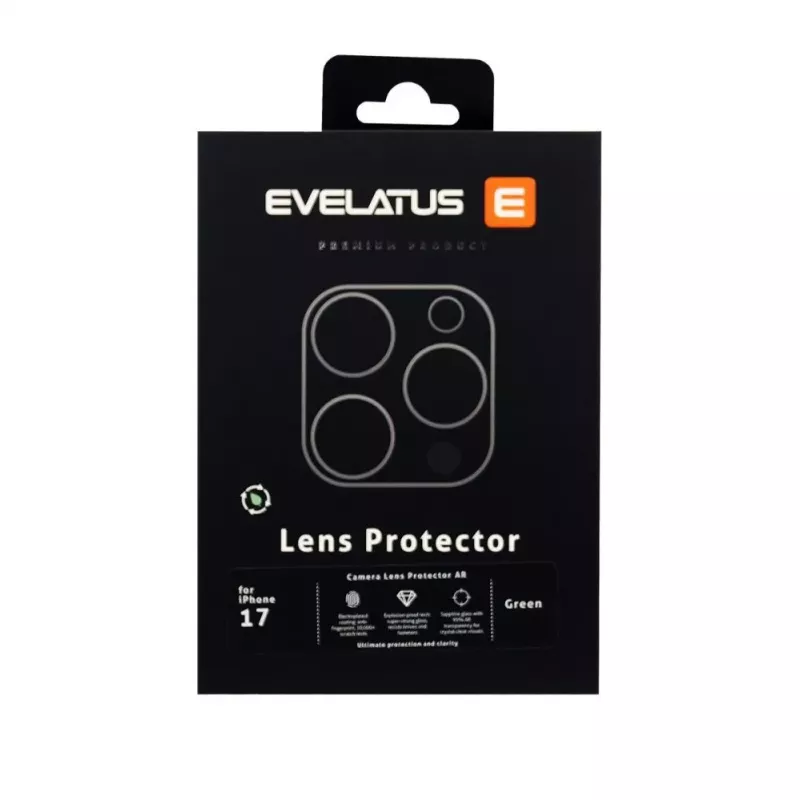 Evelatus Apple iPhone 17 Full Body kameran linssinsuoja Premium, vihreä