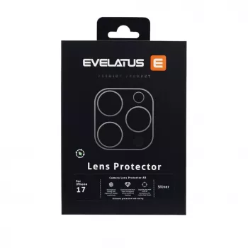 Evelatus Apple iPhone 17 Full Body kameran linssinsuoja Premium hopea