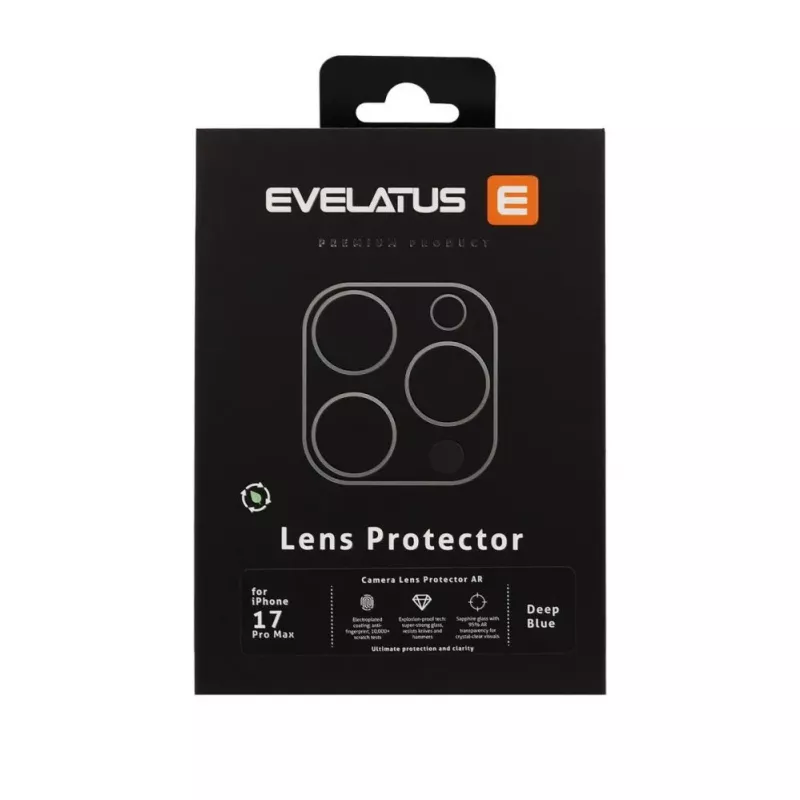 Evelatus Apple iPhone 17 Pro Max Full Body kameran linssinsuoja Premium Deep Blue