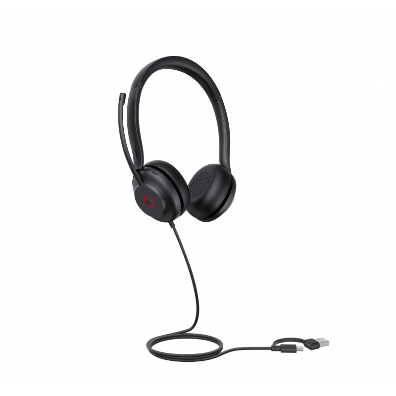 Yealink UH35 Dual UC USB-C/A on-ear-kuuloke USB-A/USB-C, musta