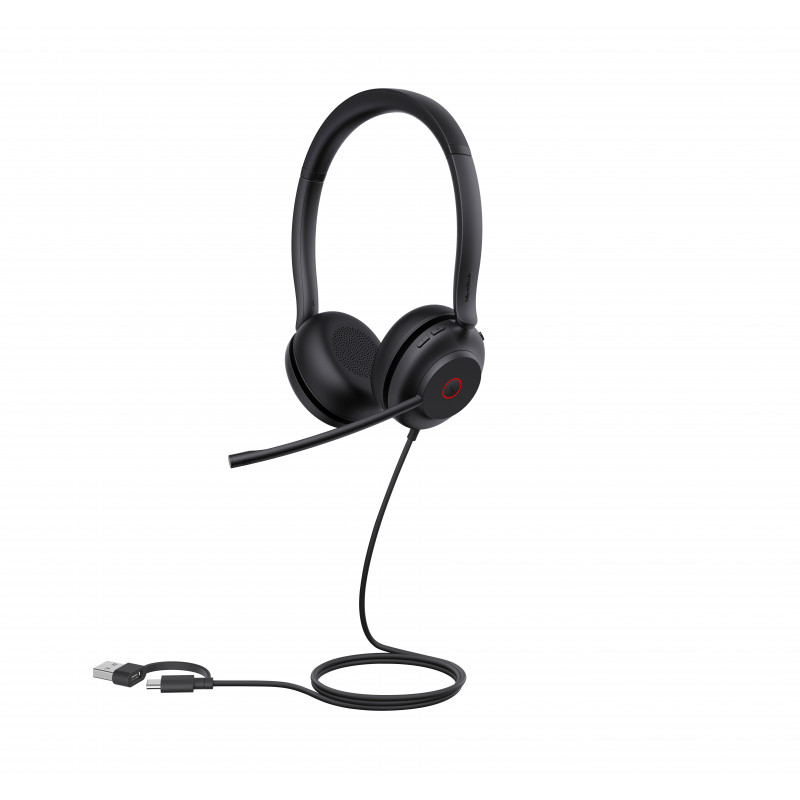 Yealink UH35 Dual UC USB-C/A on-ear-kuuloke USB-A/USB-C, musta