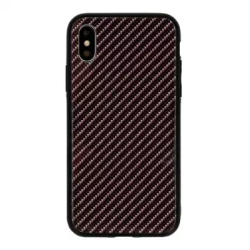 GreenGo Apple iPhone XR Carbon Glass Case tummanharmaa