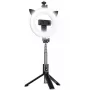 iLike Selfie Handle Tripod and Ring Light Bluetooth musta