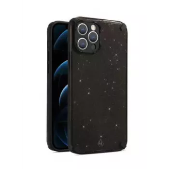 iLike Apple iPhone 12 Pro Armor Glitter Case musta