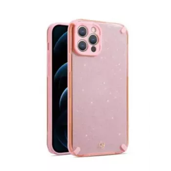 iLike Apple iPhone 12 Pro Max Armor Glitter Case pinkki