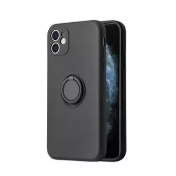 iLike Apple iPhone 12 Pro Max silikonikotelo rengas musta