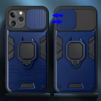 iLike Apple iPhone 14 Pro Max Ring Lens Case sininen