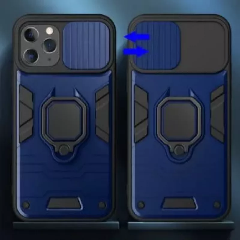iLike Apple iPhone 14 Pro Max Ring Lens Case sininen
