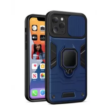 iLike Apple iPhone 14 Pro Max Ring Lens Case sininen