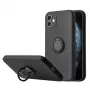 iLike Apple iPhone 14 Pro Max Silikon Ring -kotelo musta