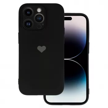 Vennus Samsung Galaxy A13 4G Pattern Silicone Heart Case musta