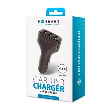 Forever Universal Triple USB autolaturi CC-05 4.8A musta
