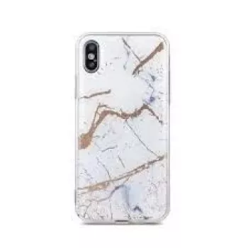 iLike Apple iPhone XR Marmur-kotelo valkoinen