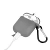 GreenGo Apple AirPods silikonikotelo koukulla harmaa
