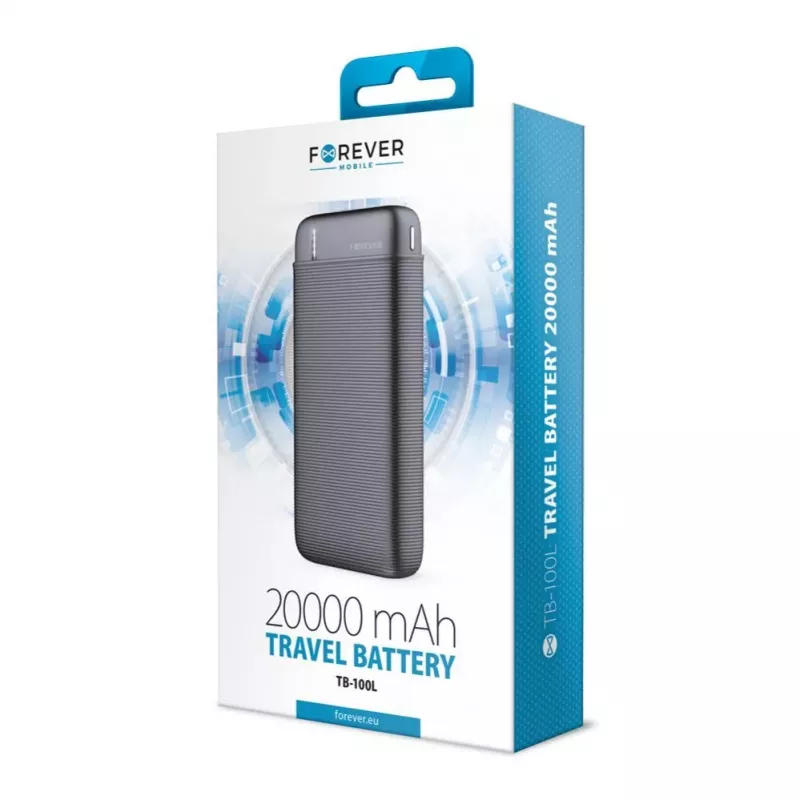 Forever Power Bank TB-100L 20000 mAh musta