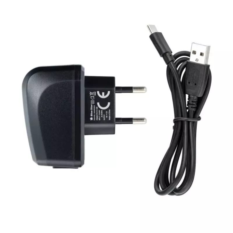 Blue Star Phone Charger Blue Star Lite USB A 2A 10W + Cable USB A to USB C TFK-TC-1095B musta