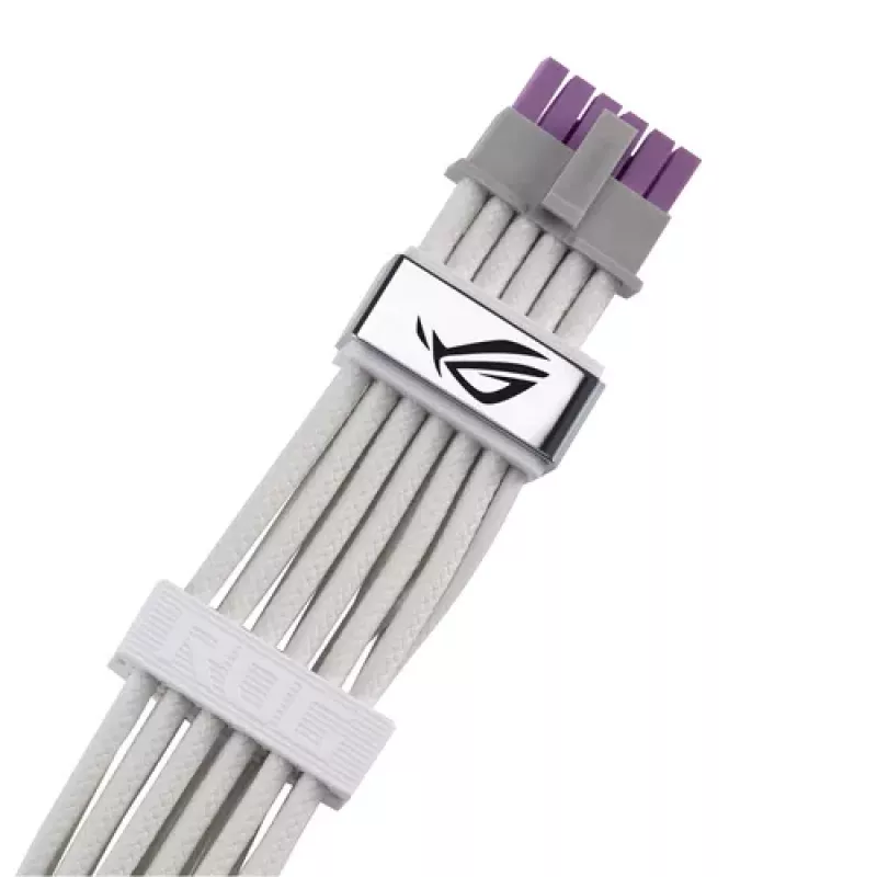 ASUS ROG EQUALIZER White Edition GPU-virtakaapeli - 16-napainen 12VHPWR 3x8-napaiseen PCIe - 700mm valkoinen