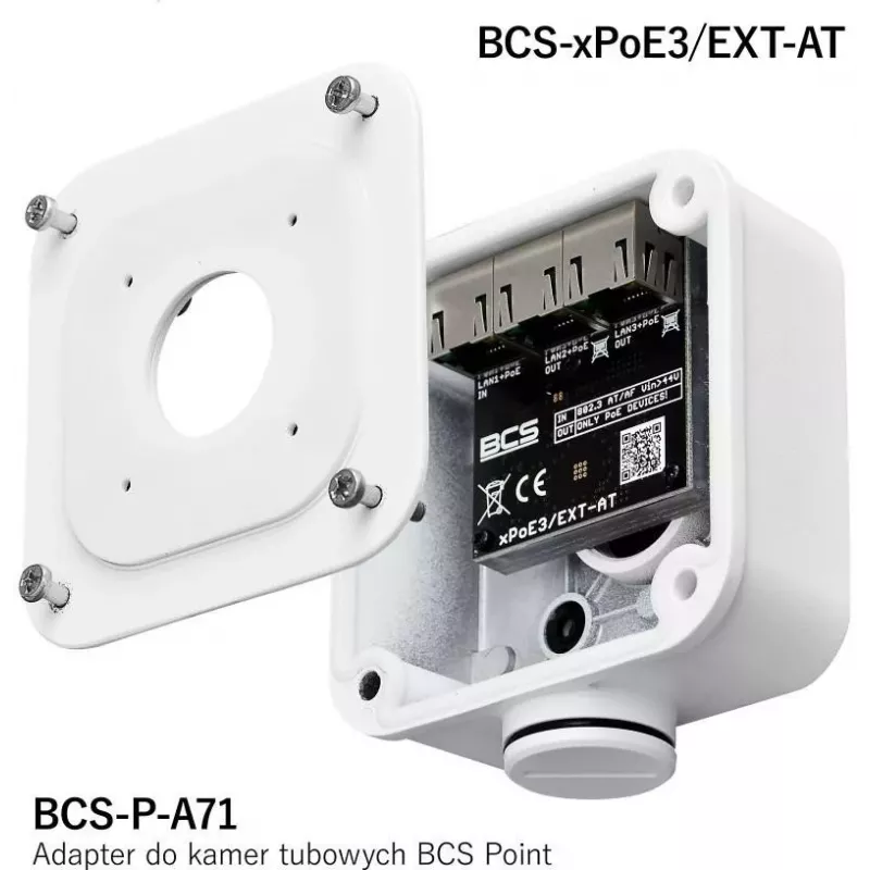 BCS BCS-xPoE3/EXT-AT 3-porttinen PoE+-kytkin, 2x PoE+ 30W, 1x uplink, 250m EXTEND, metalli
