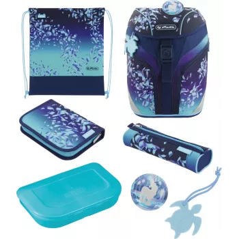 Herlitz SoftLight Plus Greenline alakoulun koululaukku, Blue Ice