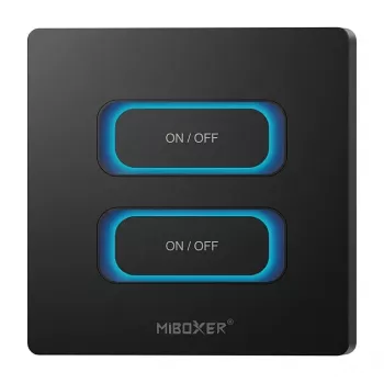 MIBOXER ESZ2B 2-kanavainen älykytkin liiketunnistimella, Zigbee 3.0 + 2,4 GHz, himmennin, valkoinen