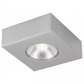 Synergy 21 LED-upotettava kattospotti Helios hopea - neliömäinen - pinta-asennuskehys