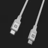 Evelatus USB-C - USB-C -kaapeli 1,2m 60W PD punottu nailon valkoinen