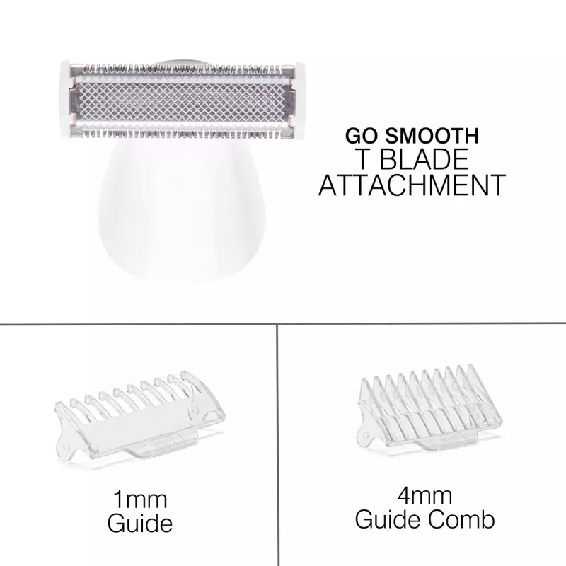 Rio SHTR-EU/1.3 Go Smooth 4-in-1 naisten parranajokone ja bikinitrimmeri, valkoinen