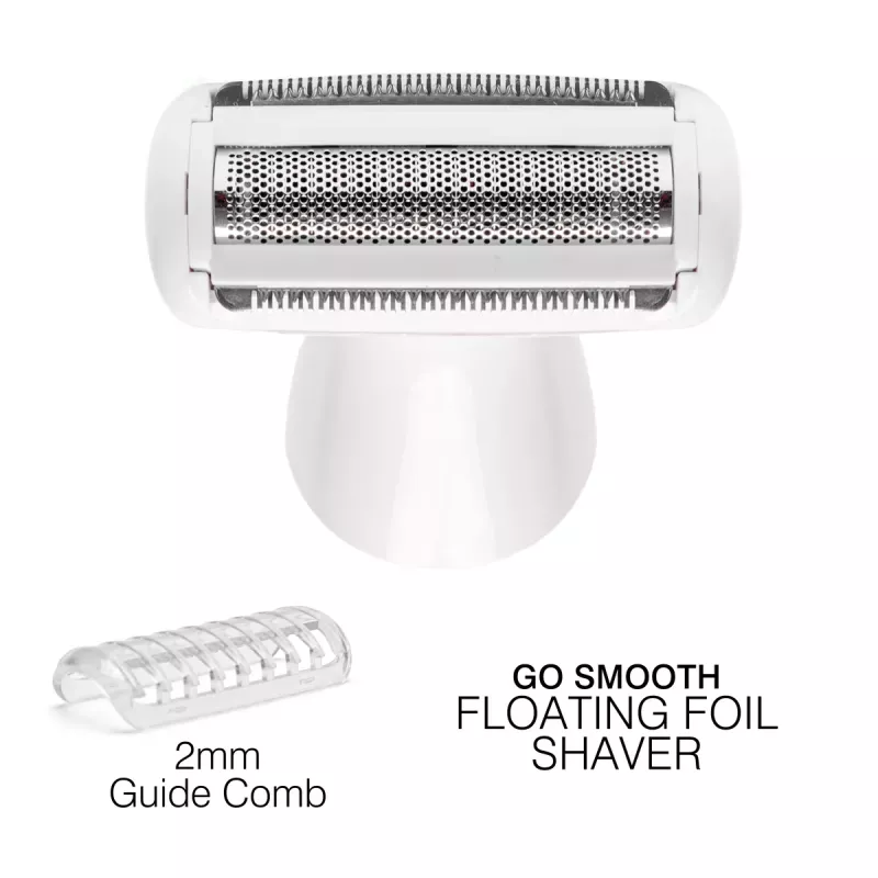 Rio SHTR-EU/1.3 Go Smooth 4-in-1 naisten parranajokone ja bikinitrimmeri, valkoinen
