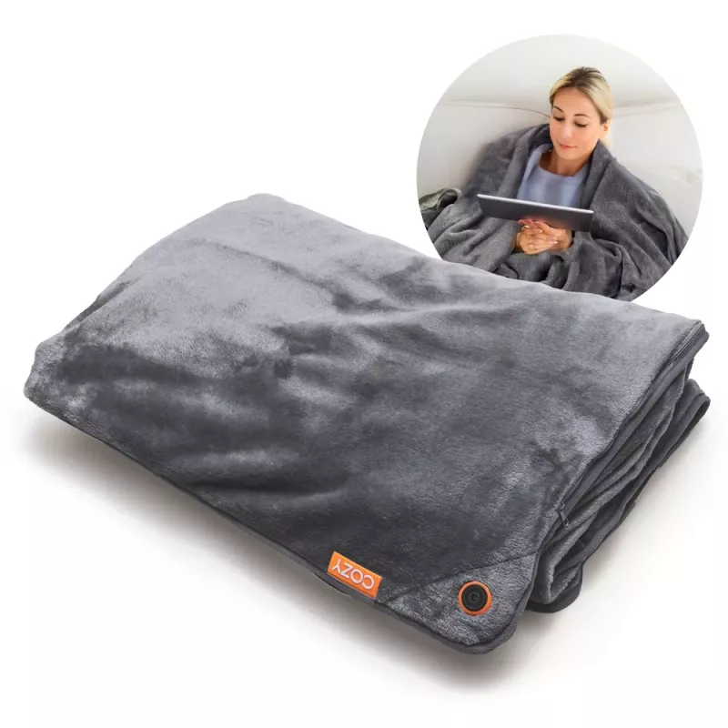 Bodi-Tek BT-BLHT-EU/1.0 COZY Snuggle Blanket lämmitettävä viltti 130 x 160 cm, harmaa