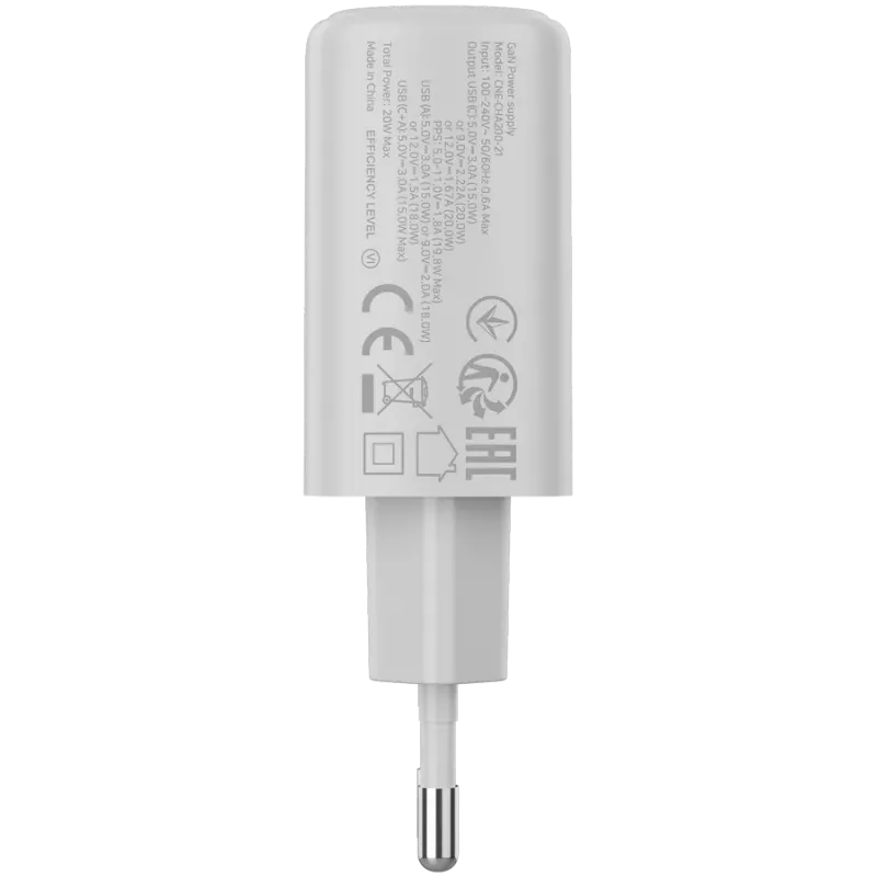 CANYON OnCharge 200 20W 1xPD 1xQC EU valkoinen seinälaturi