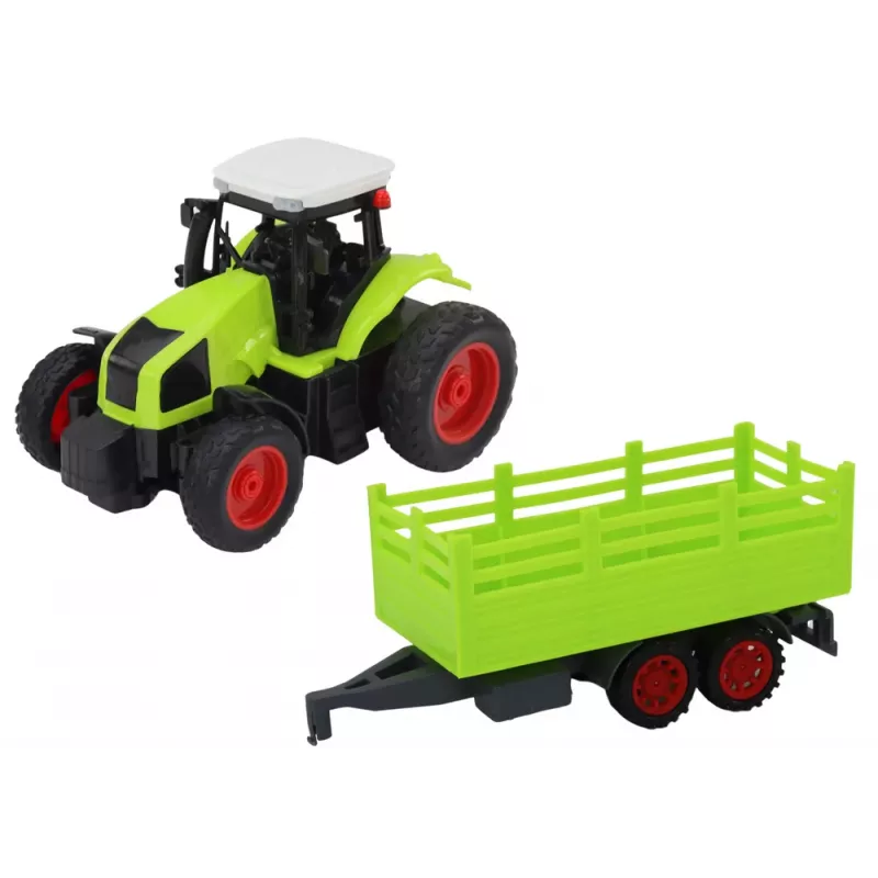 LEAN TOYS kauko-ohjattava RC-traktori perävaunulla 1:16 vihreä